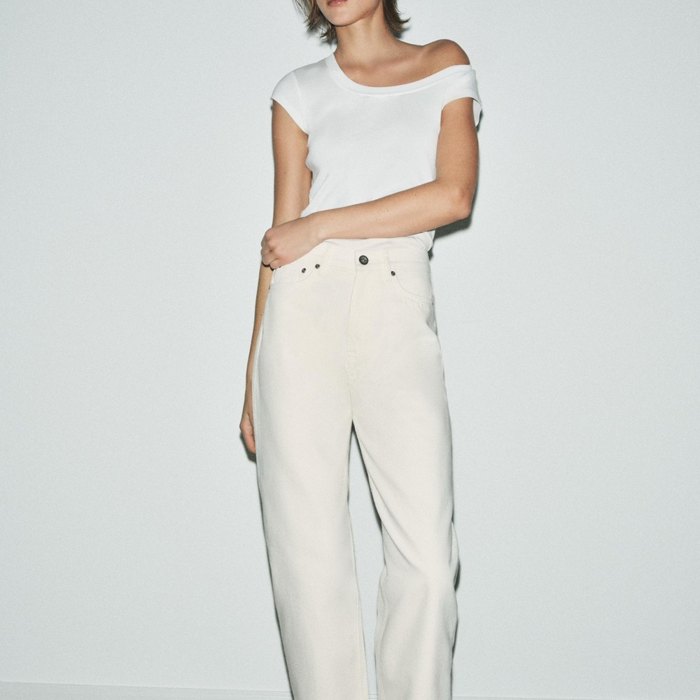 Zara high rise wide leg jean
